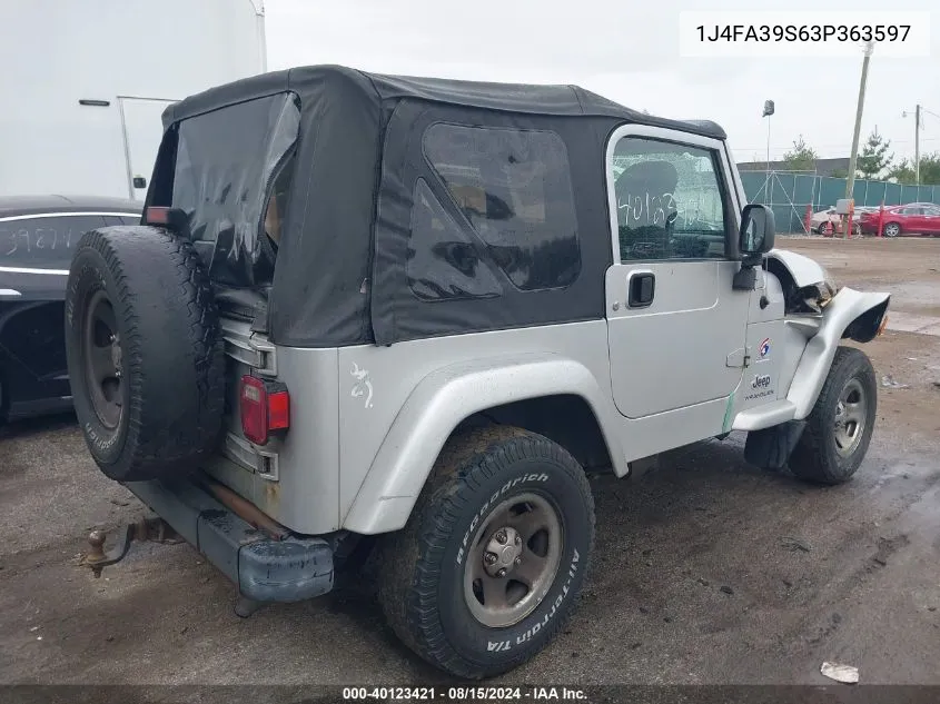 1J4FA39S63P363597 2003 Jeep Wrangler X