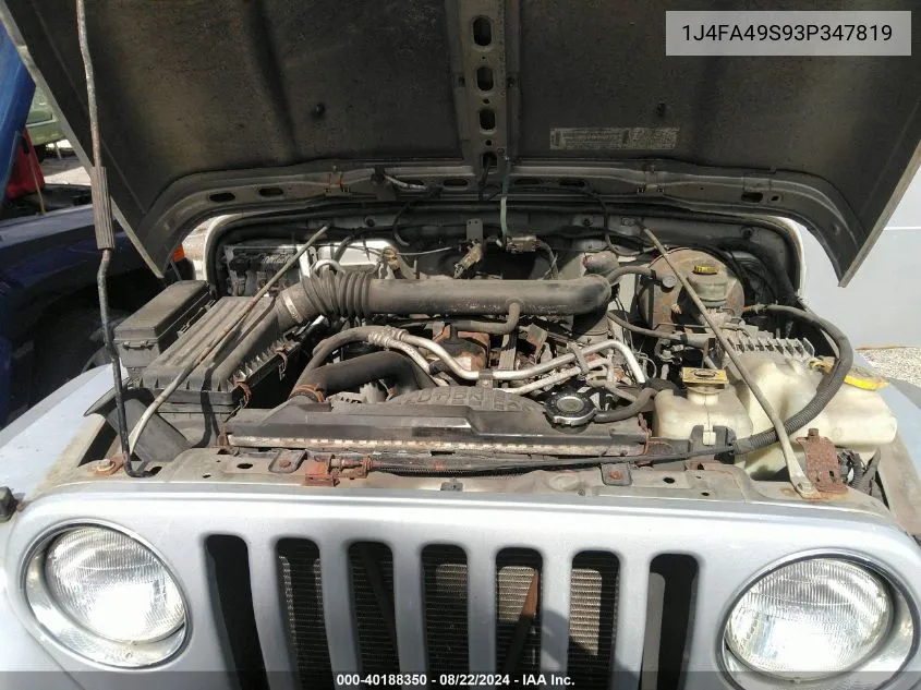 2003 Jeep Wrangler Sport VIN: 1J4FA49S93P347819 Lot: 40188350