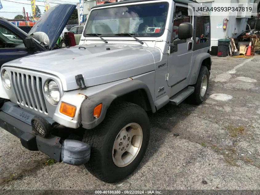 2003 Jeep Wrangler Sport VIN: 1J4FA49S93P347819 Lot: 40188350