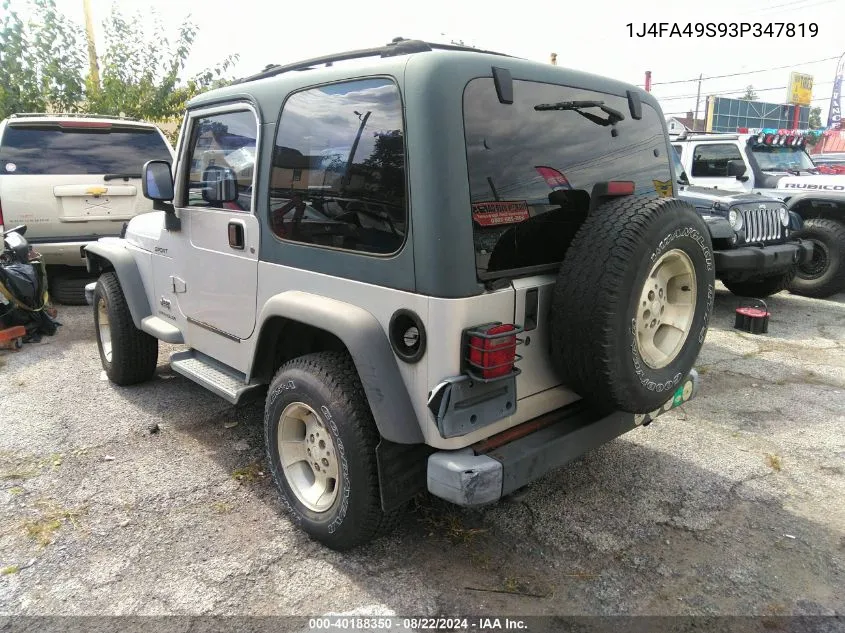 2003 Jeep Wrangler Sport VIN: 1J4FA49S93P347819 Lot: 40188350