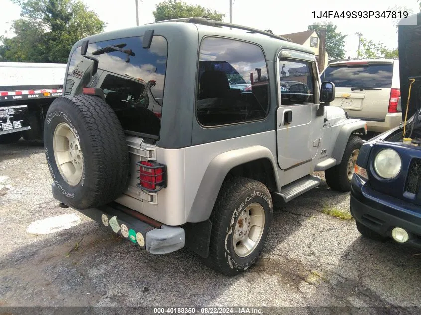 2003 Jeep Wrangler Sport VIN: 1J4FA49S93P347819 Lot: 40188350