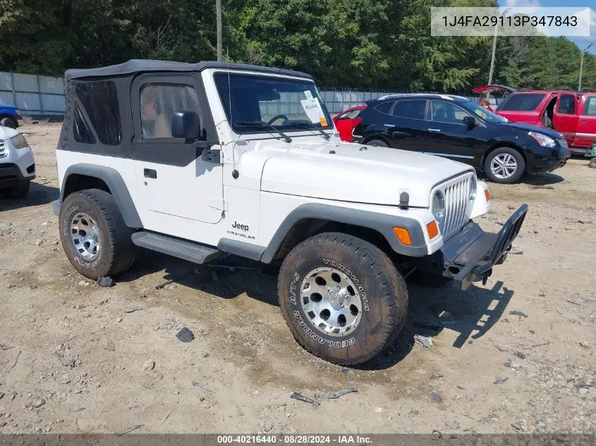 1J4FA29113P347843 2003 Jeep Wrangler Se