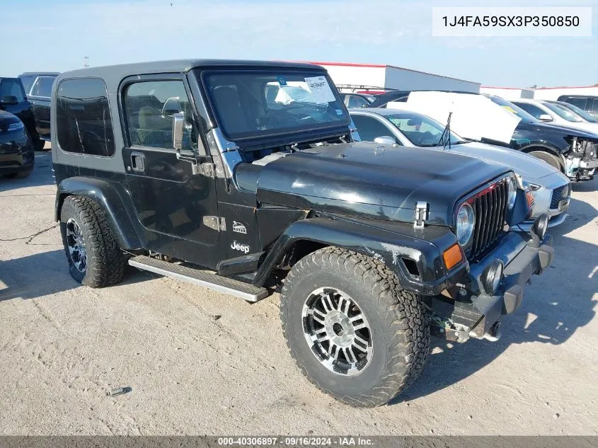 2003 Jeep Wrangler Sahara VIN: 1J4FA59SX3P350850 Lot: 40306897