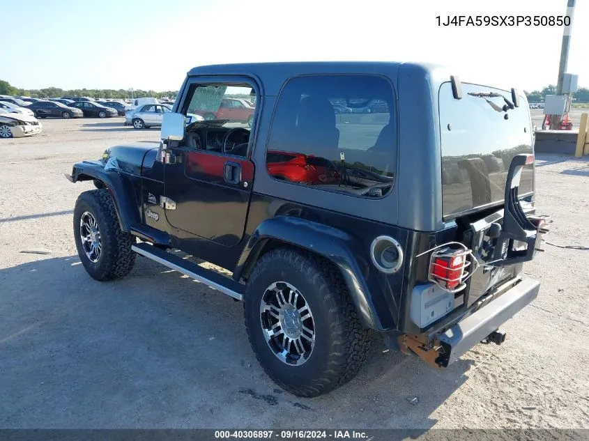 2003 Jeep Wrangler Sahara VIN: 1J4FA59SX3P350850 Lot: 40306897