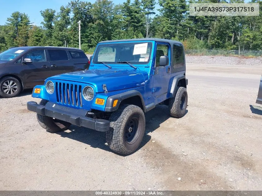 2003 Jeep Wrangler Commando/X VIN: 1J4FA39S73P317518 Lot: 40324930