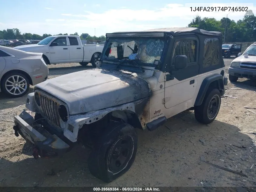 2004 Jeep Wrangler Se VIN: 1J4FA29174P746502 Lot: 39569384