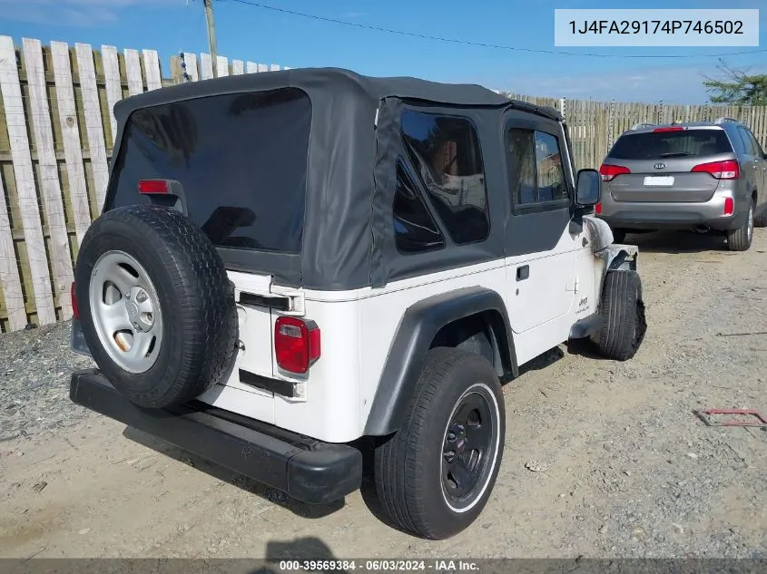 1J4FA29174P746502 2004 Jeep Wrangler Se