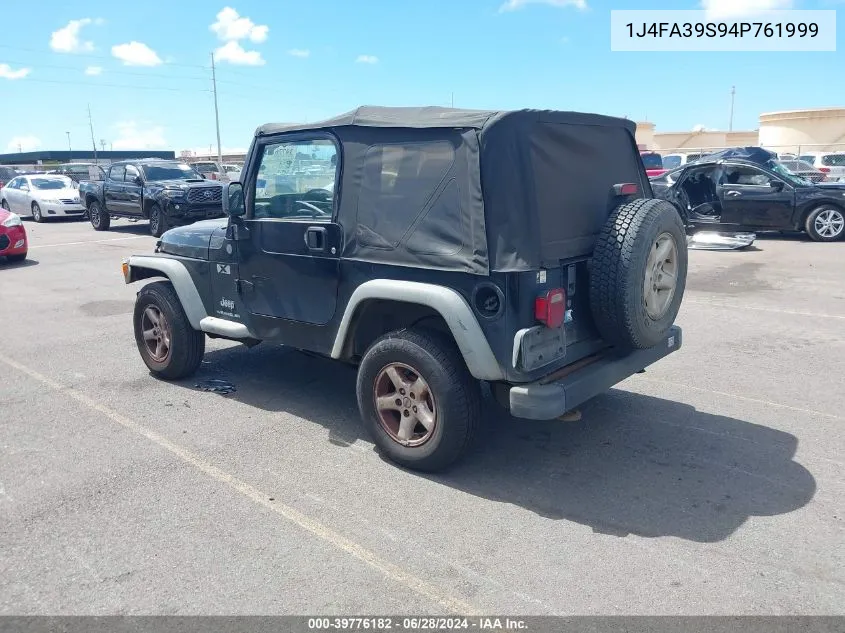 2004 Jeep Wrangler X VIN: 1J4FA39S94P761999 Lot: 39776182