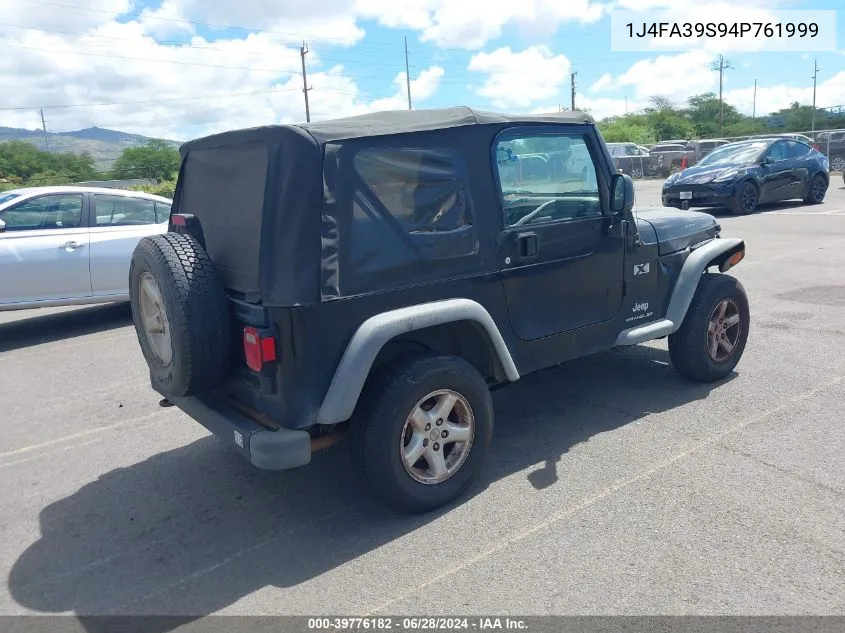 2004 Jeep Wrangler X VIN: 1J4FA39S94P761999 Lot: 39776182