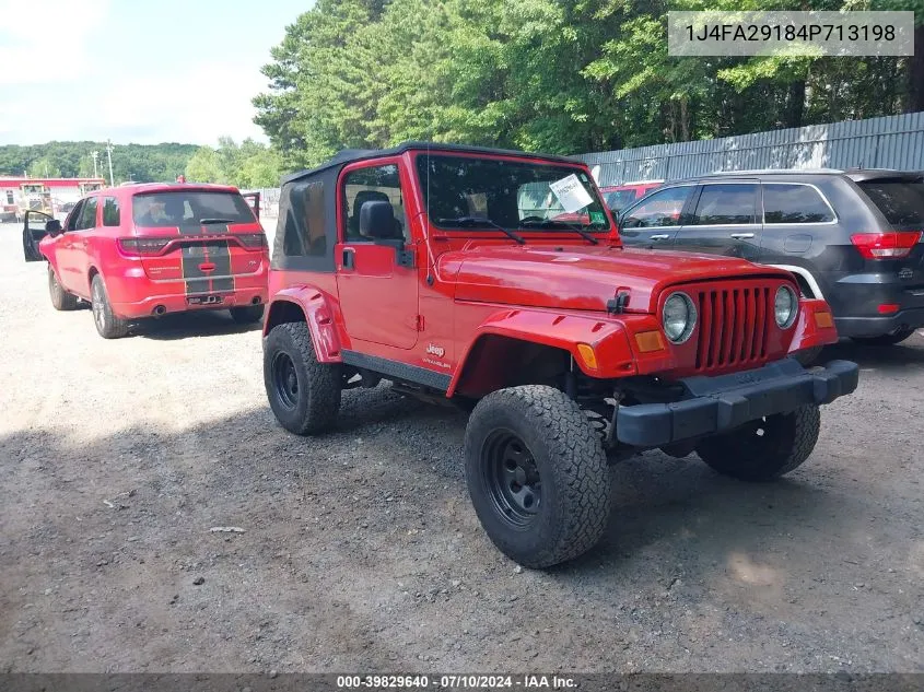 2004 Jeep Wrangler Se VIN: 1J4FA29184P713198 Lot: 39829640