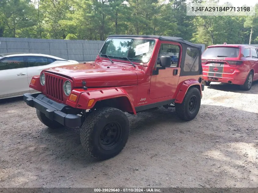 2004 Jeep Wrangler Se VIN: 1J4FA29184P713198 Lot: 39829640