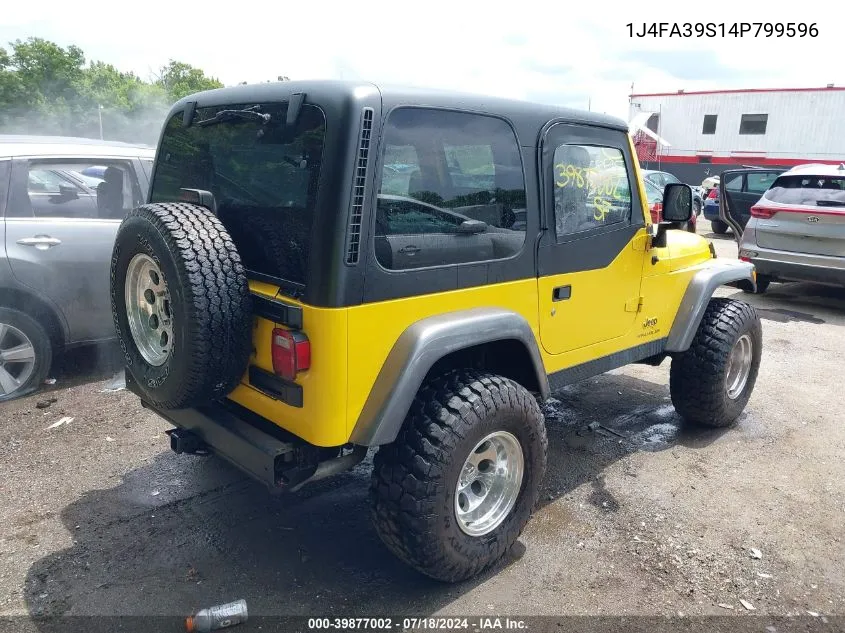 2004 Jeep Wrangler X VIN: 1J4FA39S14P799596 Lot: 39877002