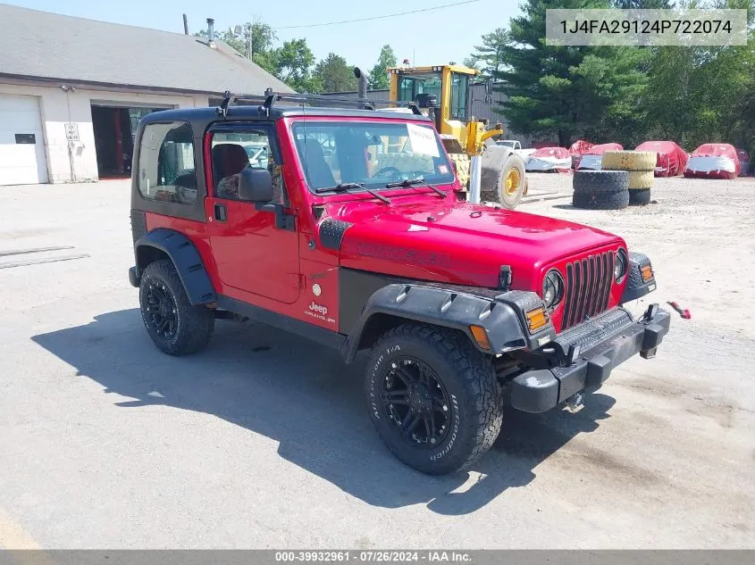 2004 Jeep Wrangler Se VIN: 1J4FA29124P722074 Lot: 39932961