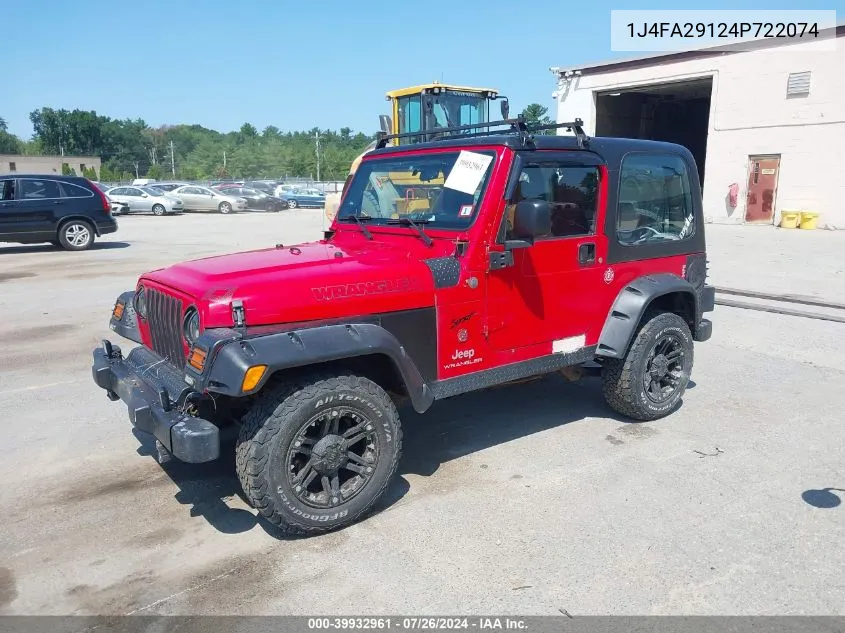 2004 Jeep Wrangler Se VIN: 1J4FA29124P722074 Lot: 39932961