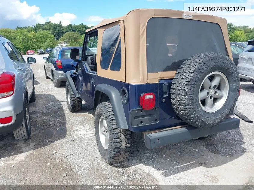 2004 Jeep Wrangler X VIN: 1J4FA39S74P801271 Lot: 40144467