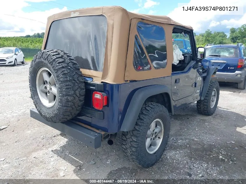 2004 Jeep Wrangler X VIN: 1J4FA39S74P801271 Lot: 40144467