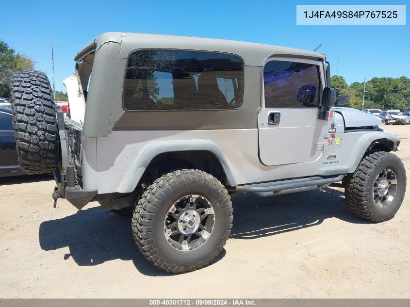 2004 Jeep Wrangler Unlimited VIN: 1J4FA49S84P767525 Lot: 40301712