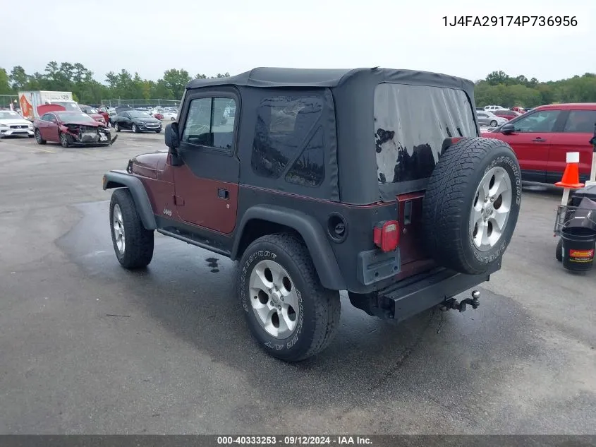 1J4FA29174P736956 2004 Jeep Wrangler Se