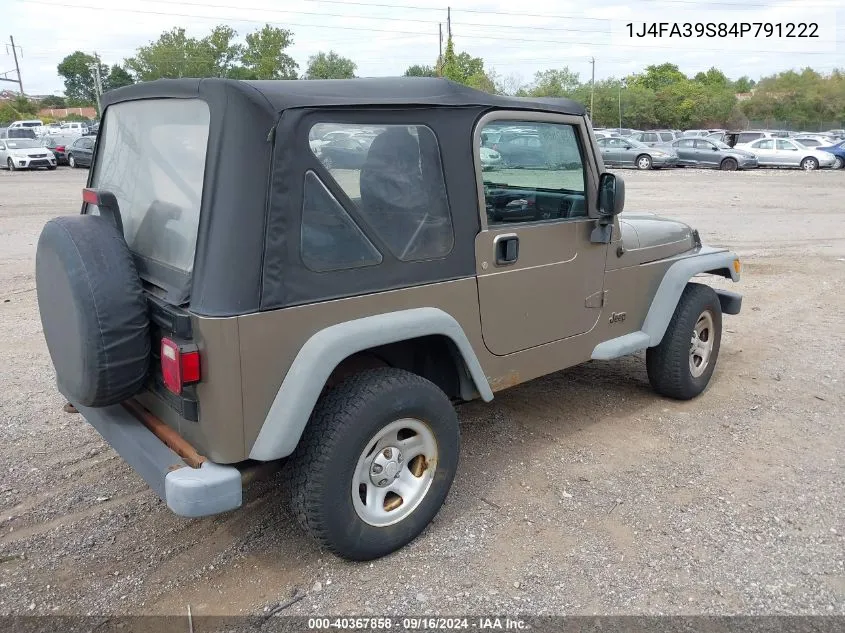 1J4FA39S84P791222 2004 Jeep Wrangler X