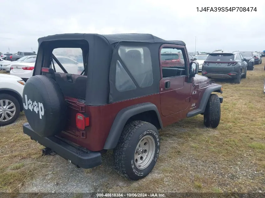 1J4FA39S54P708474 2004 Jeep Wrangler X