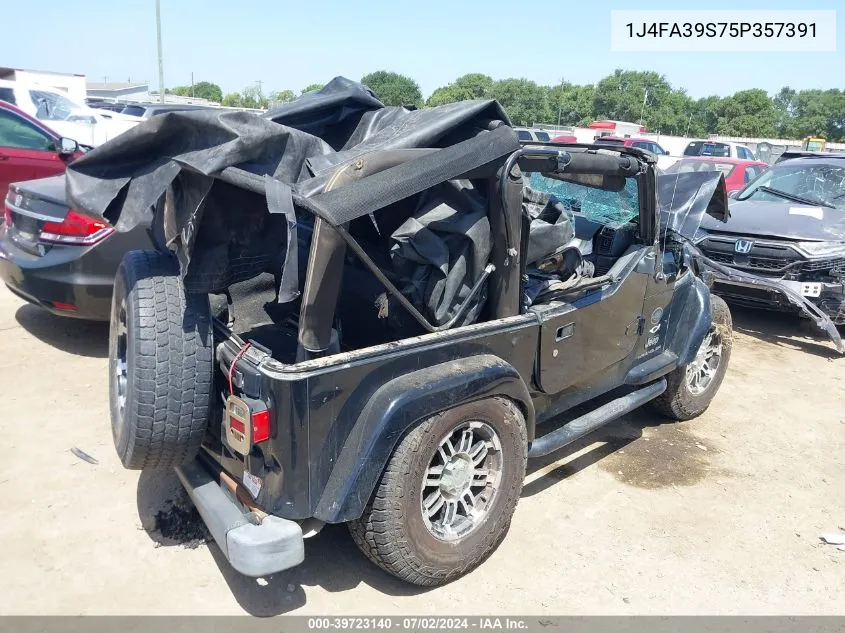 2005 Jeep Wrangler X VIN: 1J4FA39S75P357391 Lot: 39723140