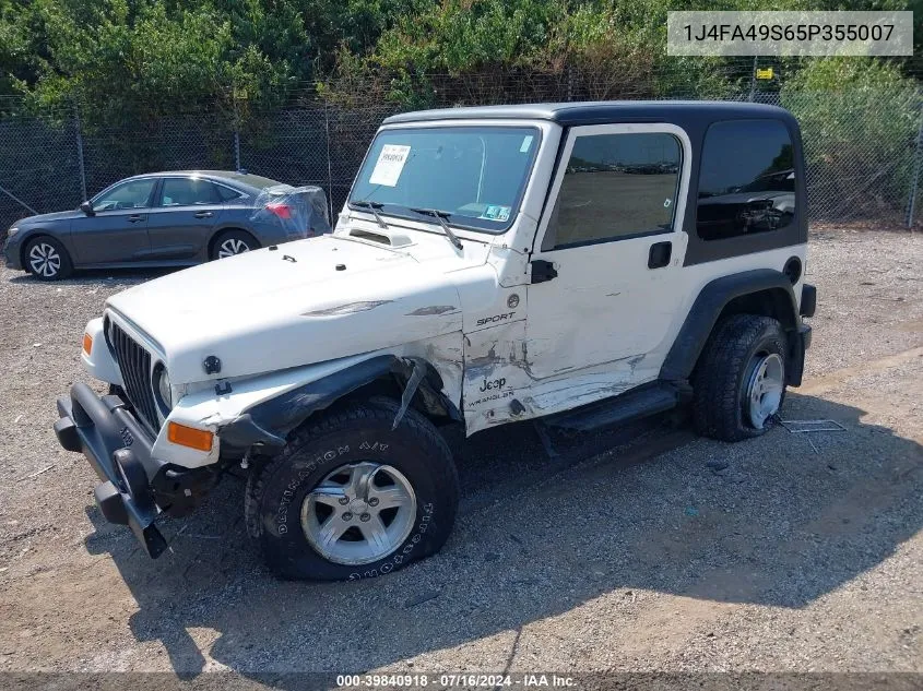 2005 Jeep Wrangler Sport VIN: 1J4FA49S65P355007 Lot: 39840918