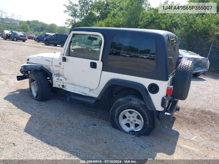 1J4FA49S65P355007 2005 Jeep Wrangler Sport