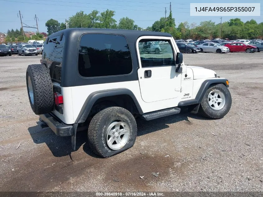 1J4FA49S65P355007 2005 Jeep Wrangler Sport