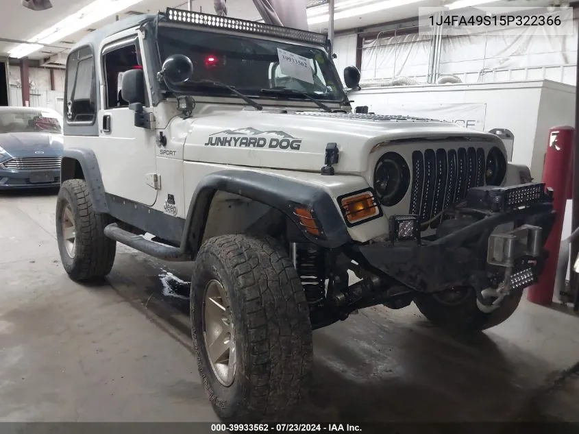 1J4FA49S15P322366 2005 Jeep Wrangler / Tj Sport