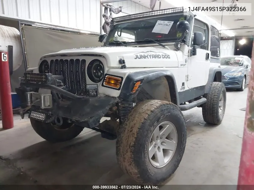 1J4FA49S15P322366 2005 Jeep Wrangler / Tj Sport