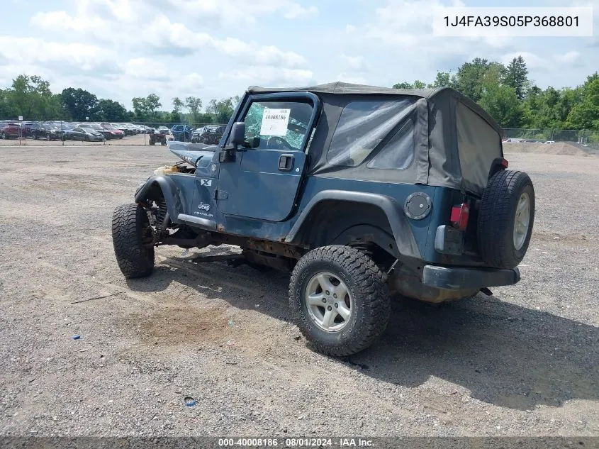 2005 Jeep Wrangler X VIN: 1J4FA39S05P368801 Lot: 40008186