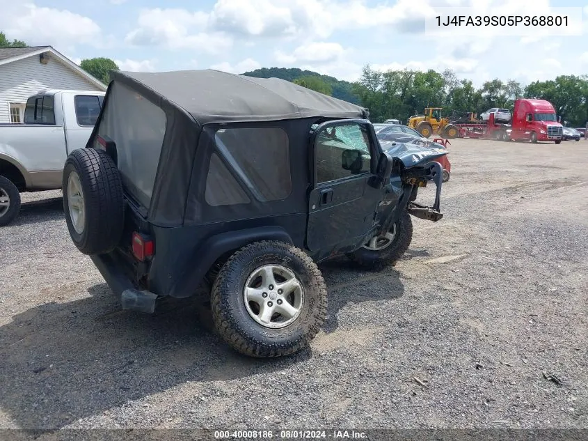 2005 Jeep Wrangler X VIN: 1J4FA39S05P368801 Lot: 40008186