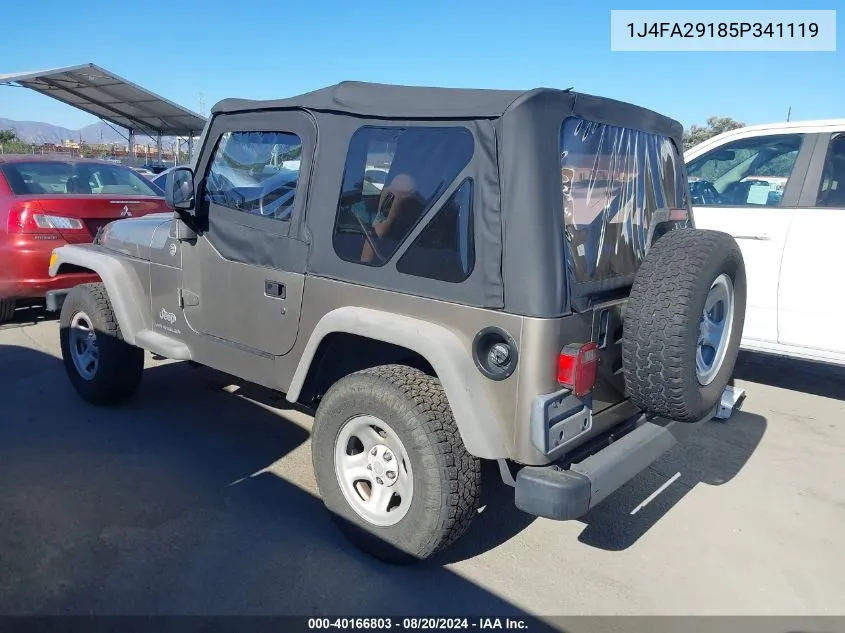 2005 Jeep Wrangler Se VIN: 1J4FA29185P341119 Lot: 40166803