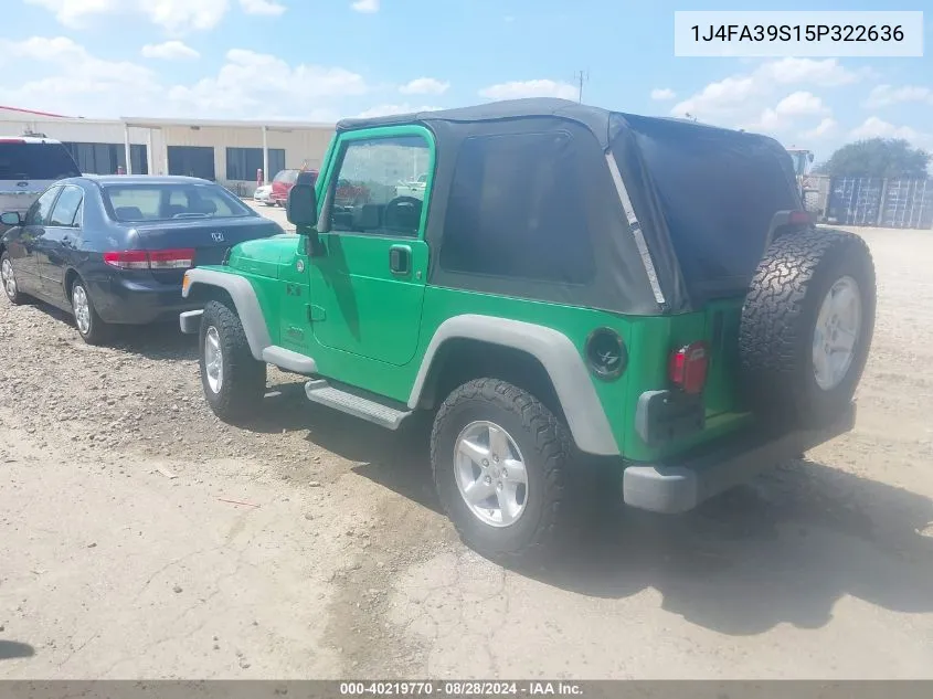 2005 Jeep Wrangler X VIN: 1J4FA39S15P322636 Lot: 40219770