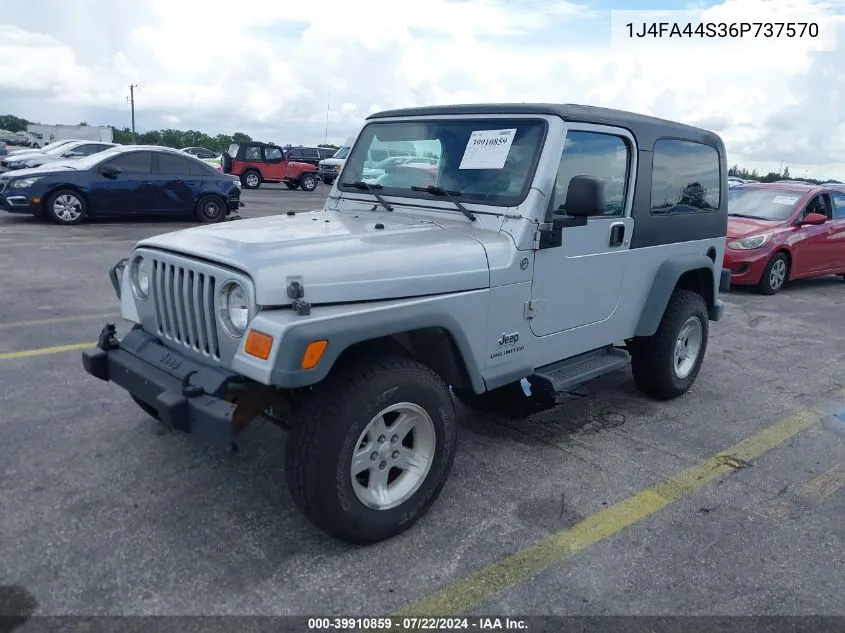 2006 Jeep Wrangler Unlimited VIN: 1J4FA44S36P737570 Lot: 39910859