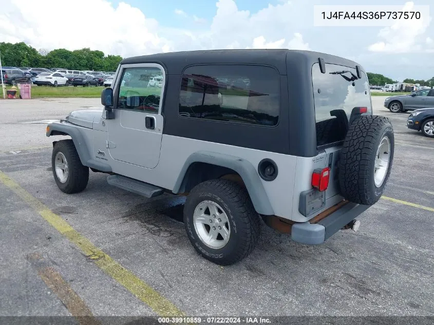 2006 Jeep Wrangler Unlimited VIN: 1J4FA44S36P737570 Lot: 39910859