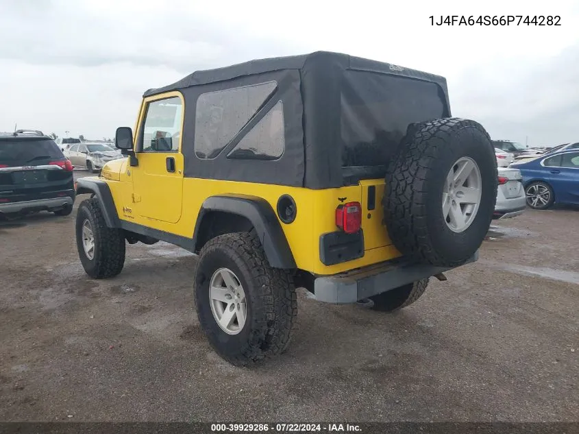 2006 Jeep Wrangler Unlimited Rubicon VIN: 1J4FA64S66P744282 Lot: 39929286