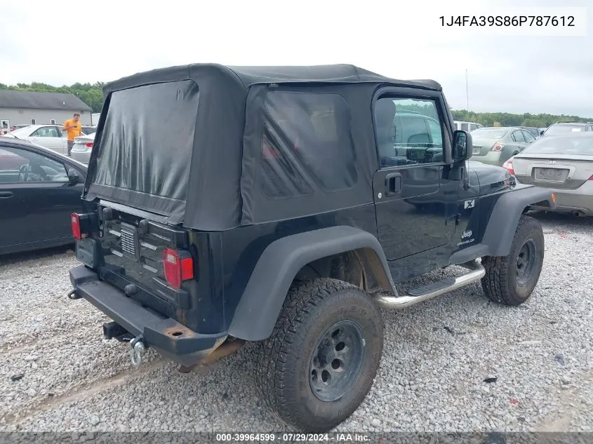 1J4FA39S86P787612 2006 Jeep Wrangler X