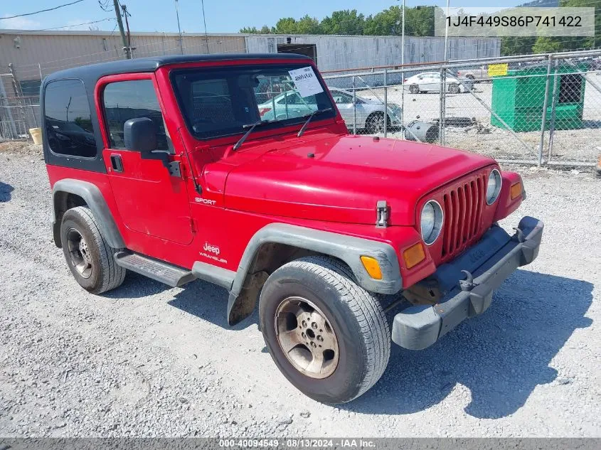 2006 Jeep Wrangler Sport Rhd VIN: 1J4F449S86P741422 Lot: 40094549