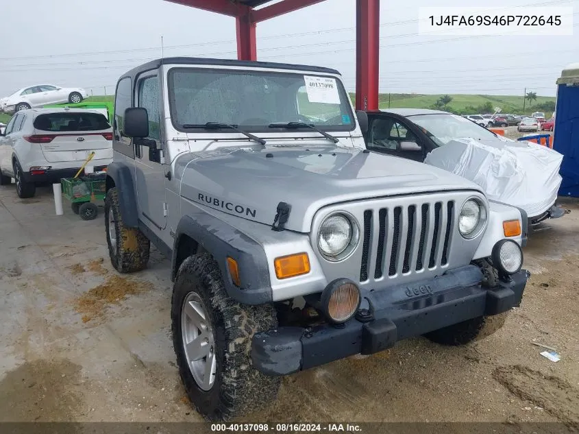 2006 Jeep Wrangler Rubicon VIN: 1J4FA69S46P722645 Lot: 40137098