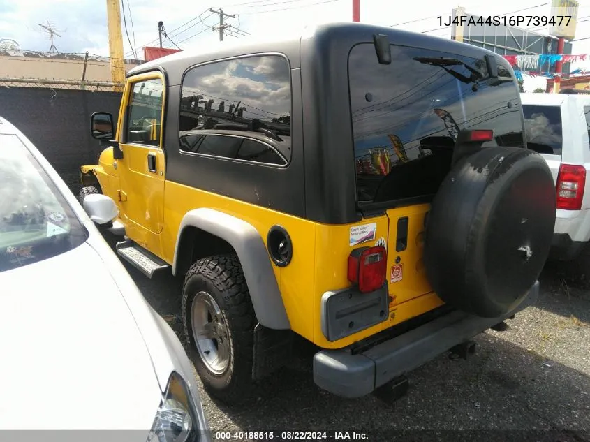 2006 Jeep Wrangler VIN: 1J4FA44S16P739477 Lot: 40188515