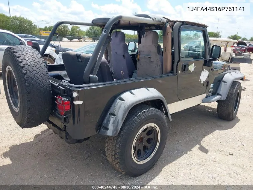 2006 Jeep Wrangler Unlimited VIN: 1J4FA44S16P761141 Lot: 40244745