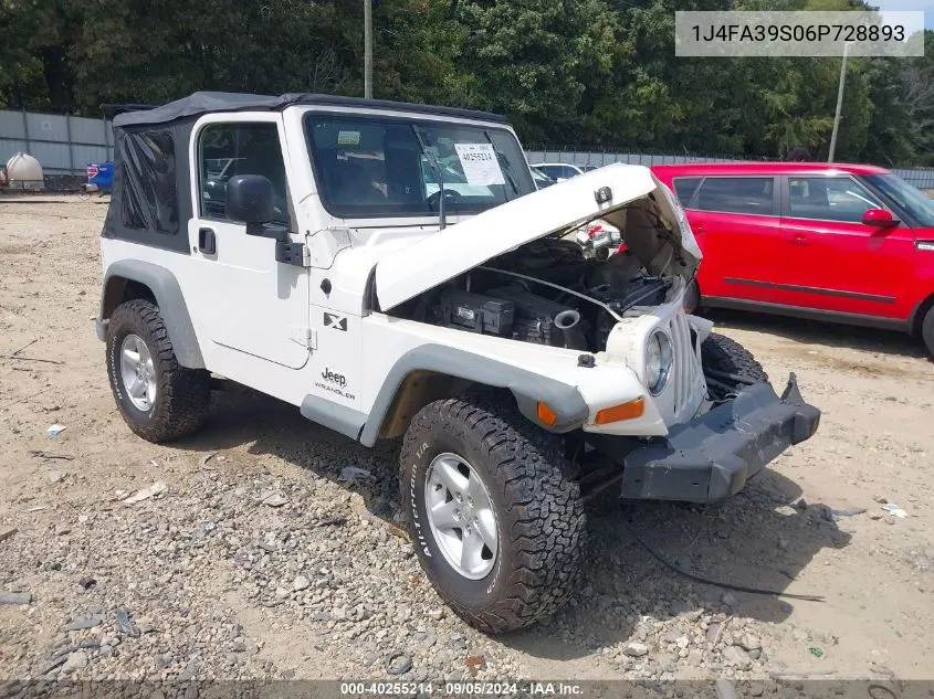 2006 Jeep Wrangler X VIN: 1J4FA39S06P728893 Lot: 40255214