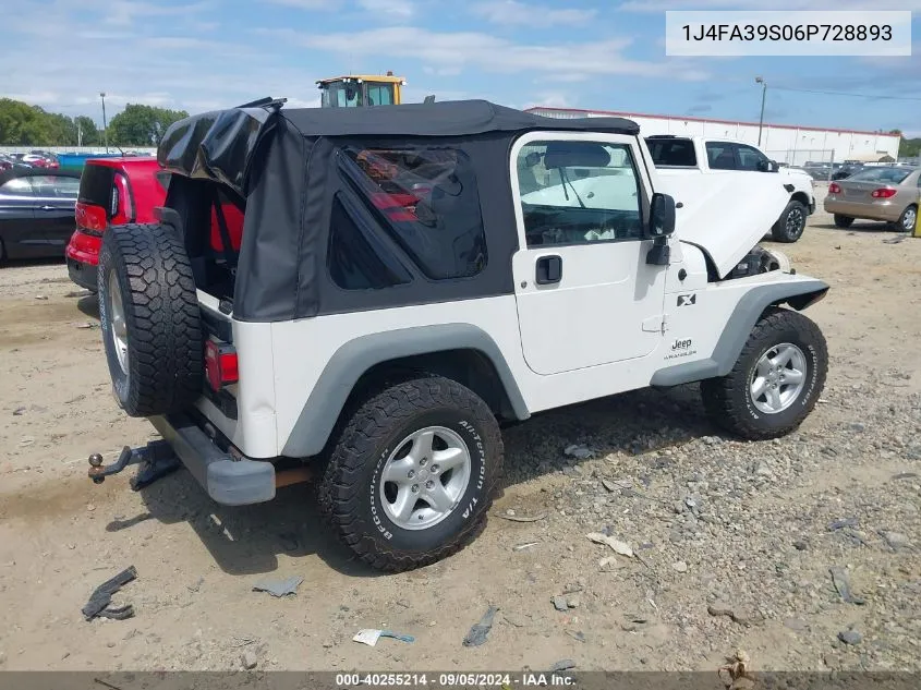 1J4FA39S06P728893 2006 Jeep Wrangler X