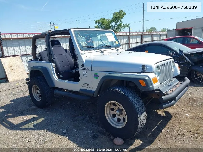 2006 Jeep Wrangler X VIN: 1J4FA39S06P750389 Lot: 40292965