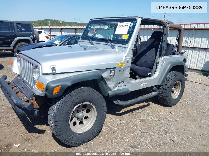 2006 Jeep Wrangler X VIN: 1J4FA39S06P750389 Lot: 40292965