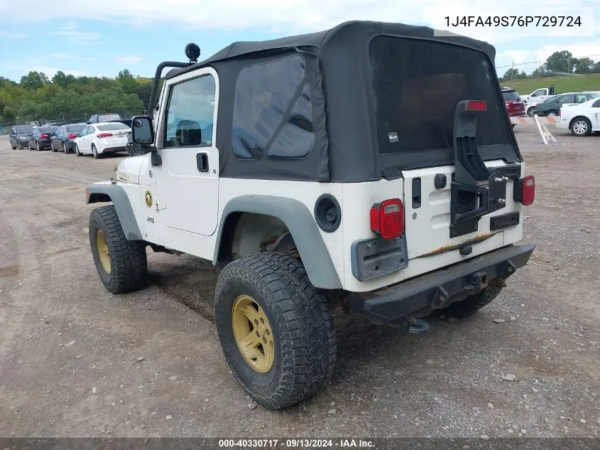 2006 Jeep Wrangler Sport VIN: 1J4FA49S76P729724 Lot: 40330717