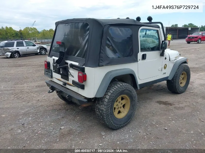 2006 Jeep Wrangler Sport VIN: 1J4FA49S76P729724 Lot: 40330717