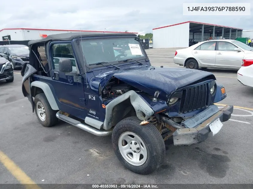 2006 Jeep Wrangler X VIN: 1J4FA39S76P788590 Lot: 40353953