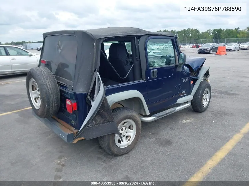 2006 Jeep Wrangler X VIN: 1J4FA39S76P788590 Lot: 40353953